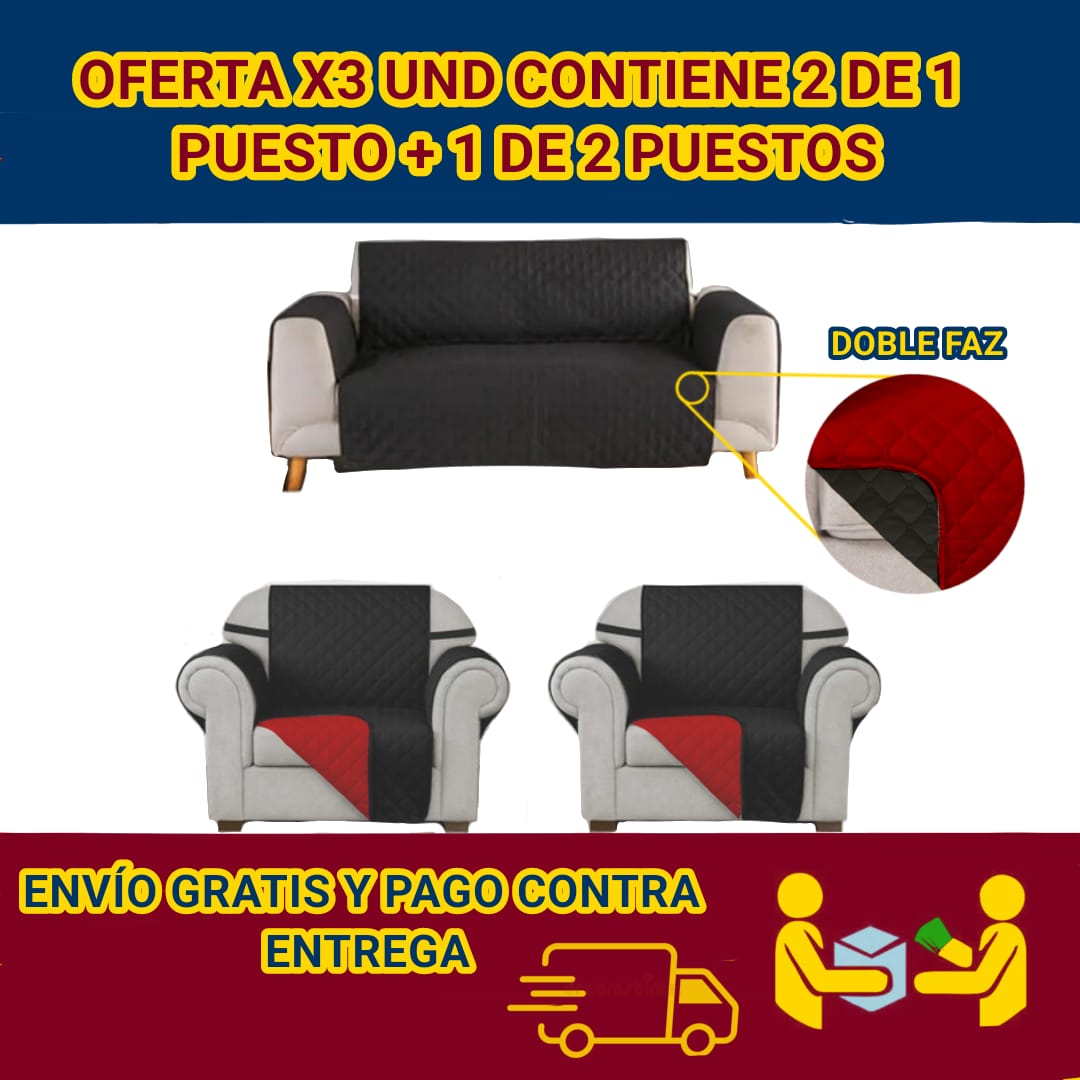 PROTECTOR PARA SOFAS DOBLE FAZ ACOLCHADOS ⭐️⭐️⭐️⭐️⭐️5/5