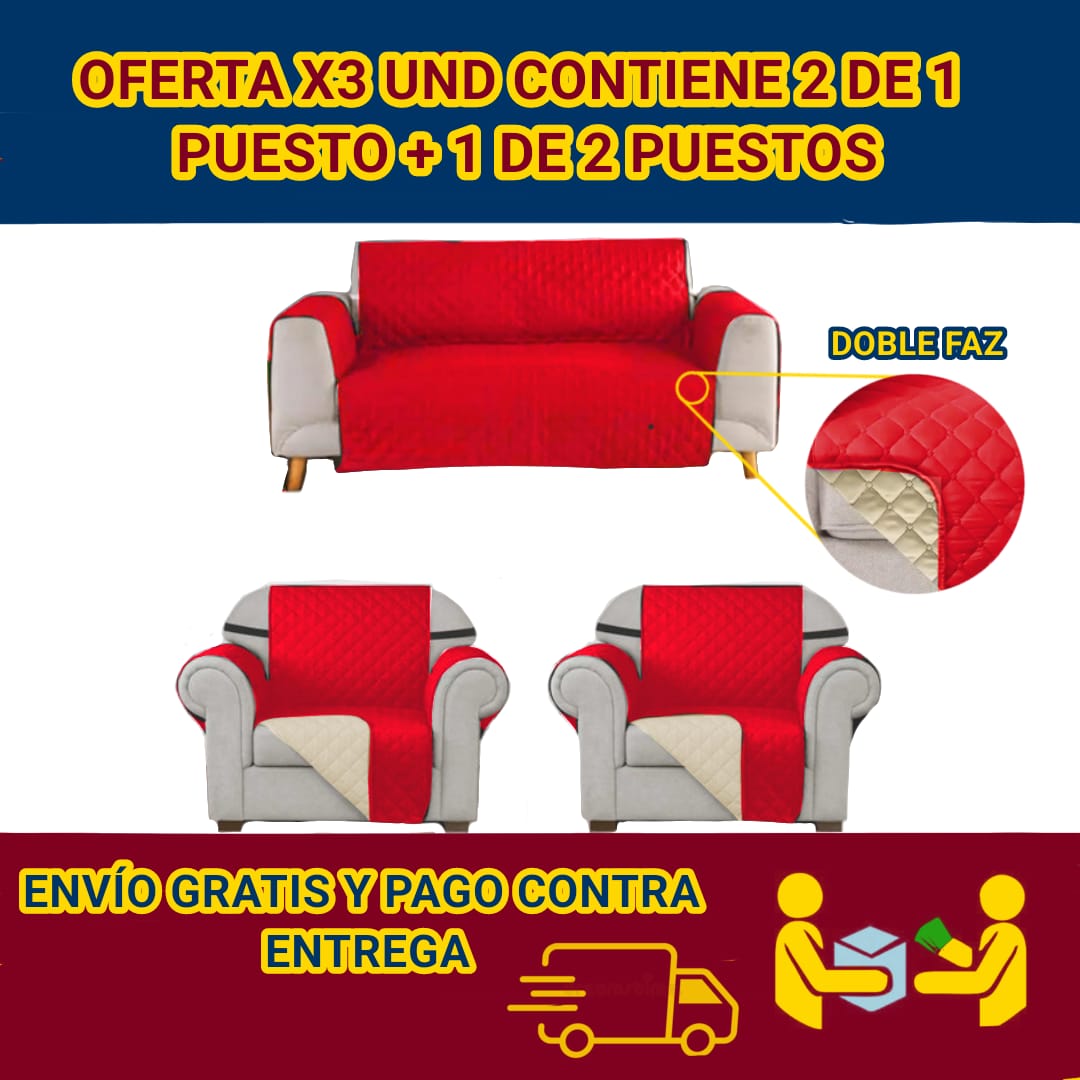 PROTECTOR PARA SOFAS DOBLE FAZ ACOLCHADOS ⭐️⭐️⭐️⭐️⭐️5/5