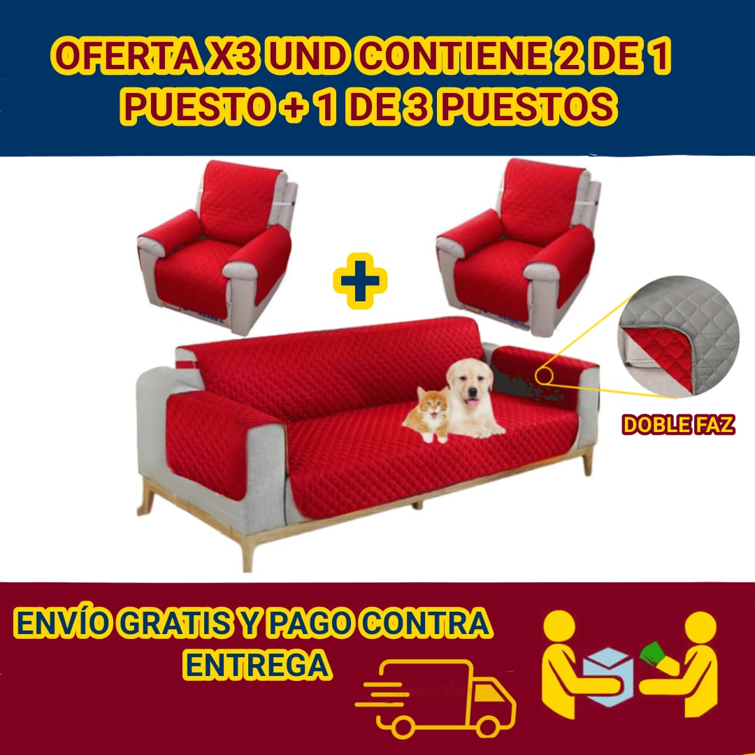 PROTECTOR PARA SOFAS DOBLE FAZ ACOLCHADOS ⭐️⭐️⭐️⭐️⭐️5/5