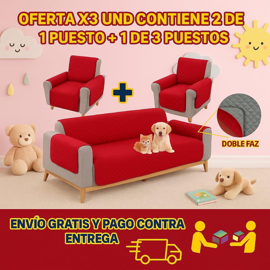 PROTECTOR PARA SOFAS DOBLE FAZ ACOLCHADOS ⭐️⭐️⭐️⭐️⭐️5/5