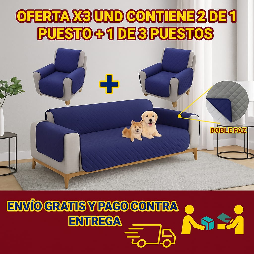 PROTECTOR PARA SOFAS DOBLE FAZ ACOLCHADOS ⭐️⭐️⭐️⭐️⭐️5/5