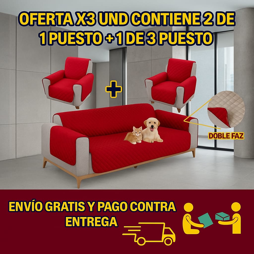 PROTECTOR PARA SOFAS DOBLE FAZ ACOLCHADOS ⭐️⭐️⭐️⭐️⭐️5/5