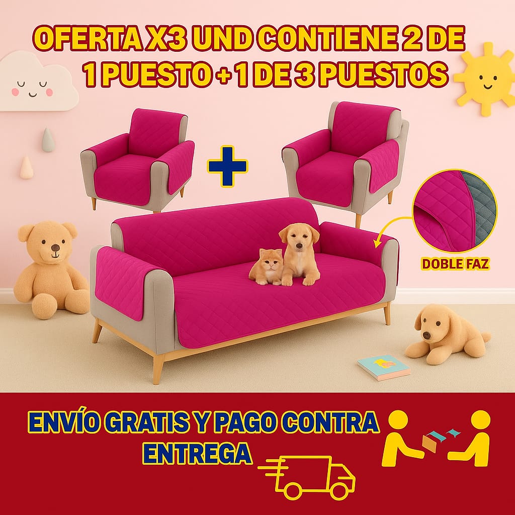 PROTECTOR PARA SOFAS DOBLE FAZ ACOLCHADOS ⭐️⭐️⭐️⭐️⭐️5/5