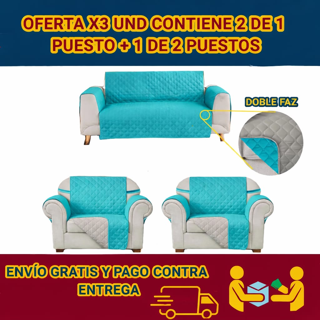PROTECTOR PARA SOFAS DOBLE FAZ ACOLCHADOS ⭐️⭐️⭐️⭐️⭐️5/5