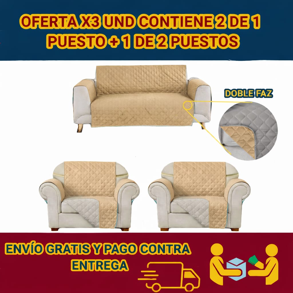 PROTECTOR PARA SOFAS DOBLE FAZ ACOLCHADOS ⭐️⭐️⭐️⭐️⭐️5/5